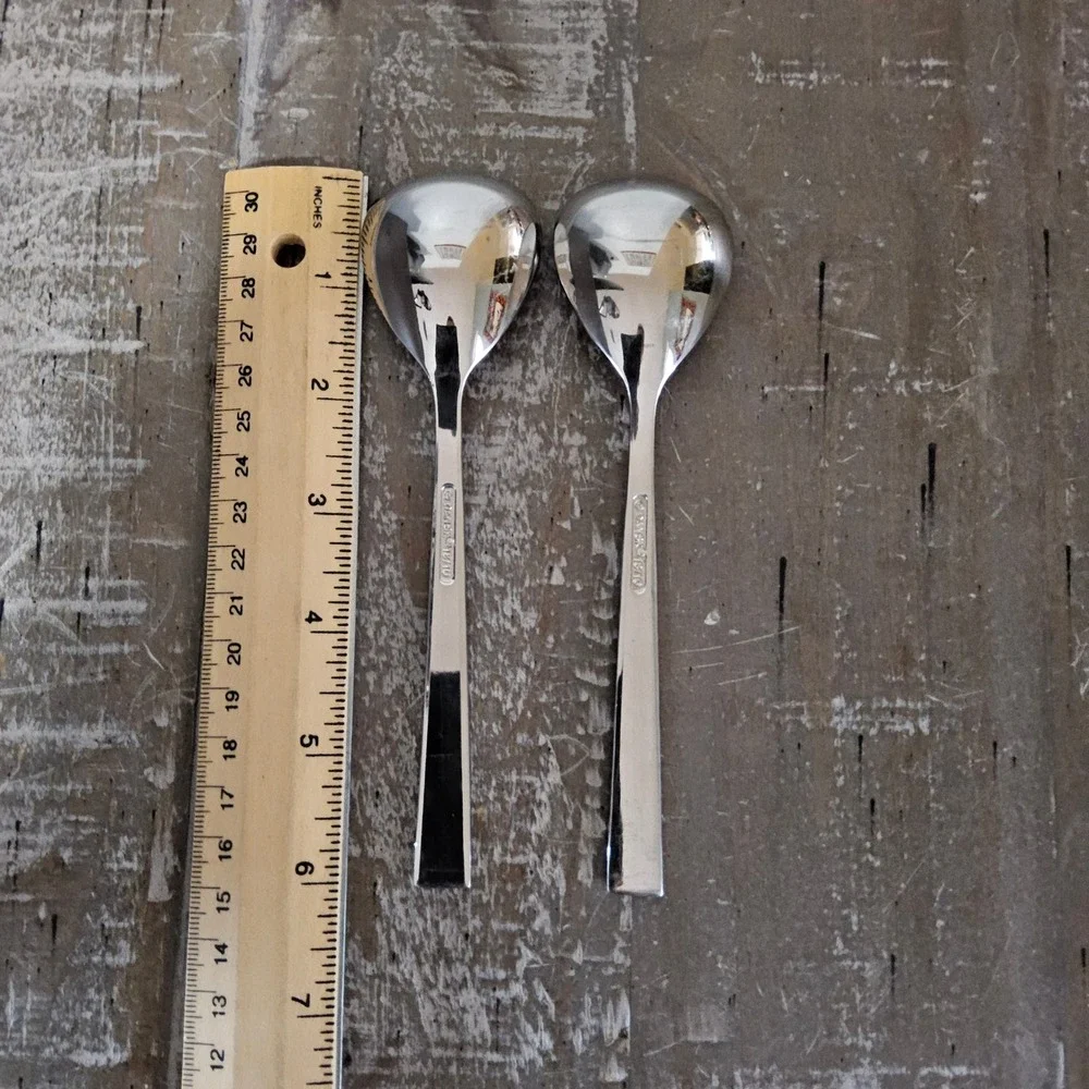 Dansk Meridian Soup Spoon Set of 2 Silver 18/10 Stainless Steel MCM Flatware